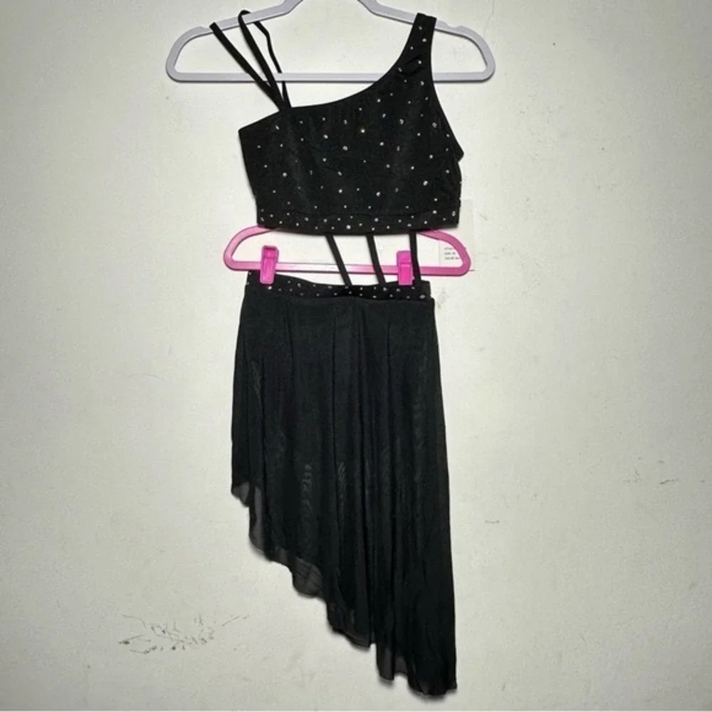 CL Double Platinum Girls Harmony Asymmetrical Dress Black dance dancewear